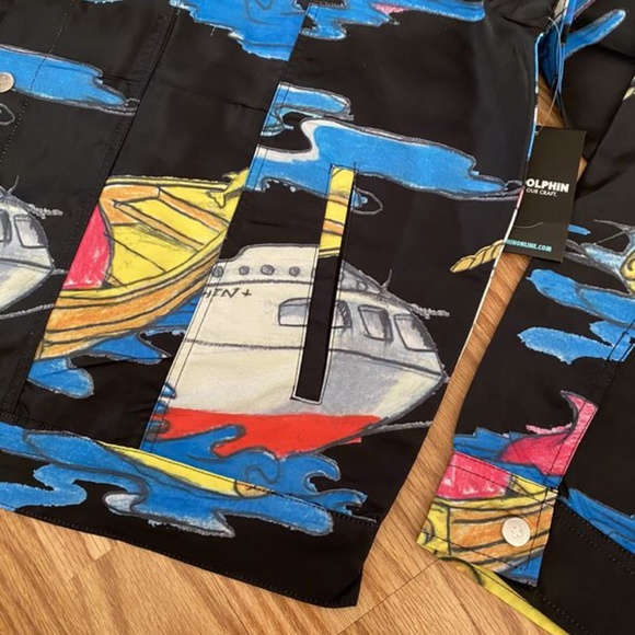 PINK DOLPHIN RARE SAIL AWAY JACKET LIGHT COAT SiZE MENS MEDIUM BLACK NWT NEW !!! - Picture 7 of 8